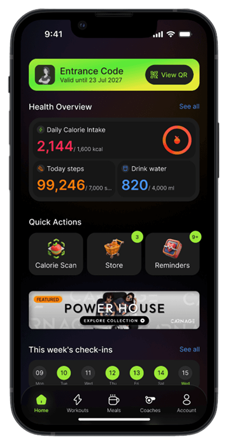 Member app home screen