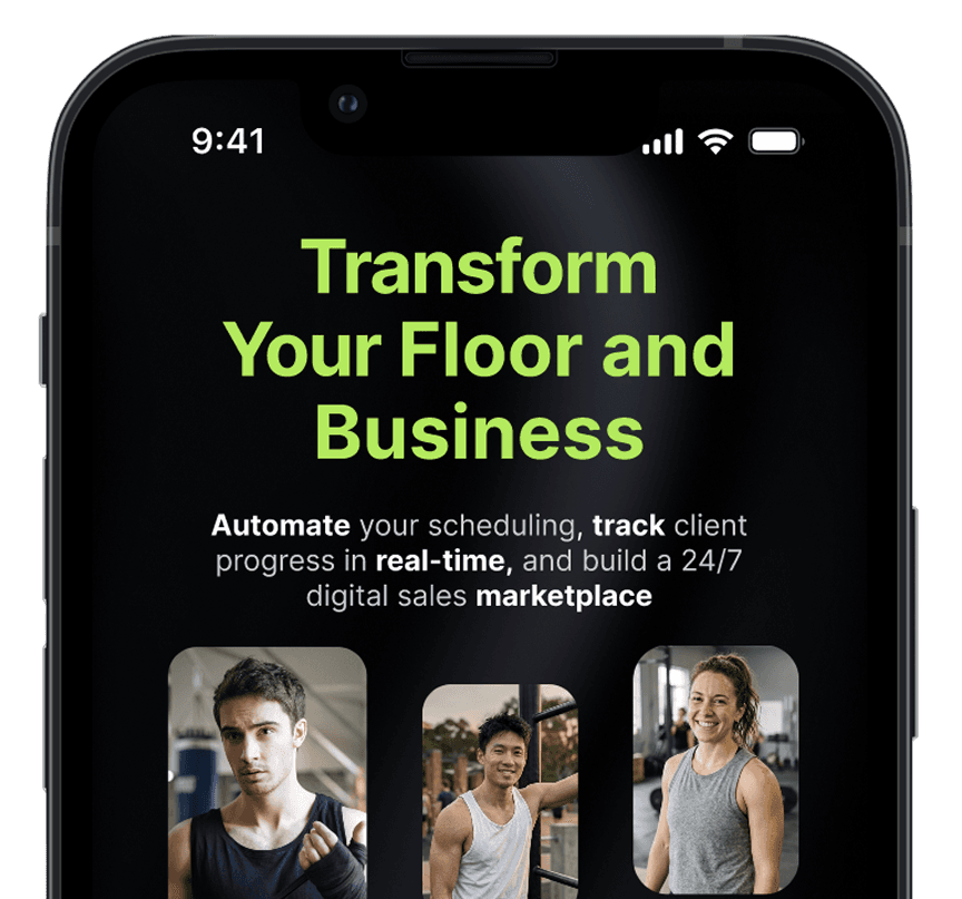 Fitconnect coach app marketing screen for growing your fitness business