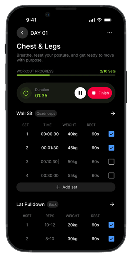 AI workout plan screen 2